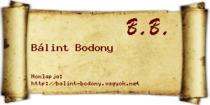 Bálint Bodony névjegykártya